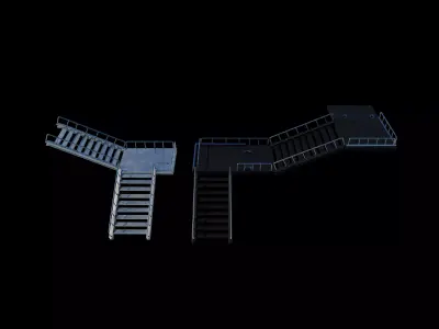 metal stair 2 3D model