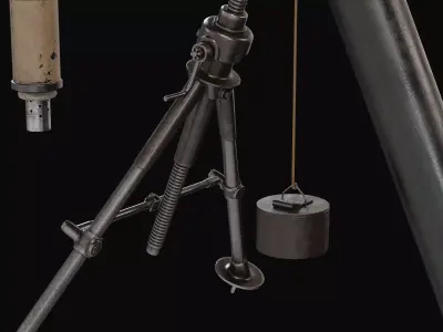 3 Inch British Stokes Trench Mortar WW1 Low-poly 3D model