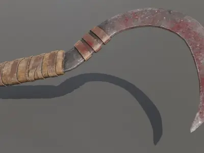 Orc Sickle Low-poly 3D model