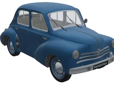 Car Renault 4CV Low-poly 3D model