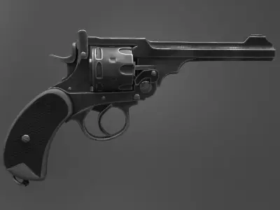 Webley Revolver  Low-poly 3D model