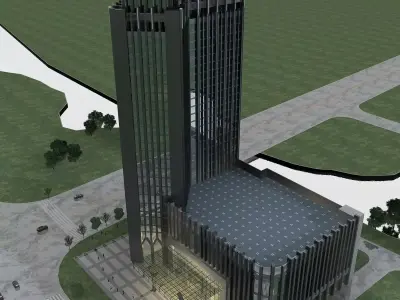Hotel Building 3D model 29