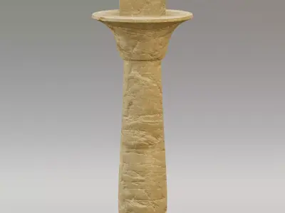 Egyptian papyriform column Low-poly 3D model