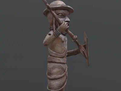 Benin Warrior - General Asoro Low-poly 3D model