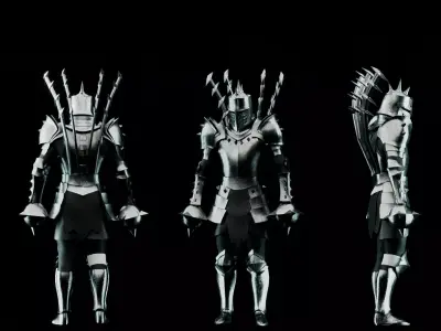 Dark Fantasy Knight Low-poly 3D model