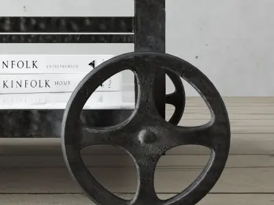 Restoration Hardware Hammered Iron Bar Cart 3D model