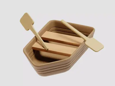 Paddle Boat 3d model Low-poly 3D model