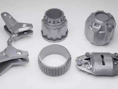 3D Lowpoly Hard surface parts Low-poly 3D model