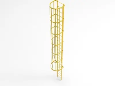Flat bar cage ladder Free 3D model
