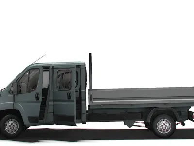 Peugeot Boxer Crew Cab Truck HQInterior 2023 3D model