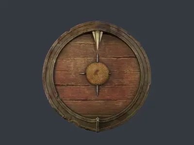 Game ready Viking Shield  Low-poly 3D model