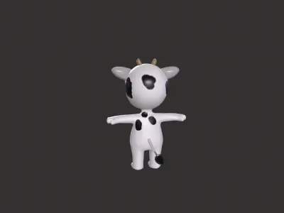 Cartoon 002 Character Cow Cute Low-poly 3D model