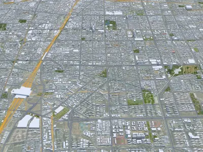 Shijiazhuang Hebei China 70km AI Low-poly 3D model