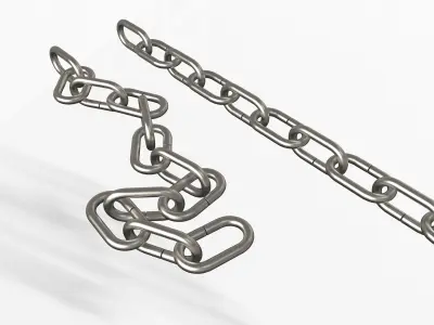 Chain pair of metal links Low-poly 3D model