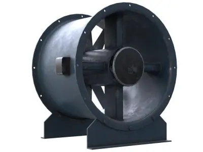 Axial Flow Fan 2 Old Low-poly 3D model
