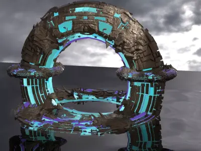 Sci fi Techno gate 5 3D model