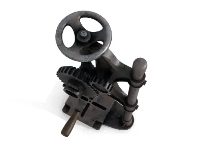 Rusty Metal Drilling Machine Low-poly 3D model