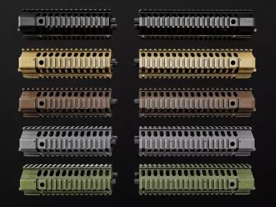 LWRCI MKII-B Arm-R Rail AR15 handguard Low-poly 3D model