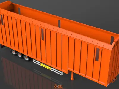 3D SDC Box Van Trailer  3D model