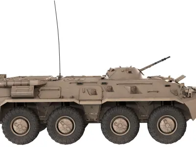 BTR-80 Armoured Personnel carrier Low-poly 3D model