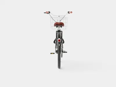 Black Bicycle Low-poly 3D model