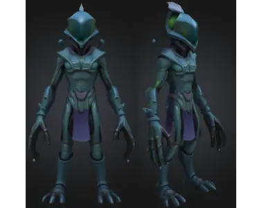 Stylized Alien Assassin Low-poly 3D model