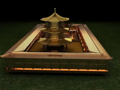 Chinese ancient tower  3D model purchase