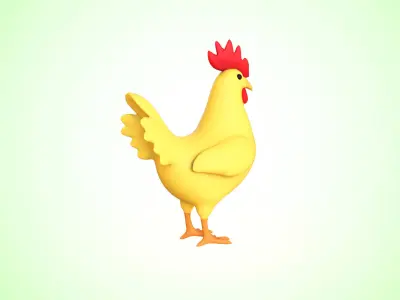 Cartoon Chicken Cute 04 Low-poly 3D model