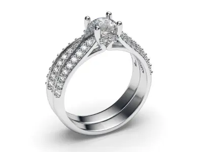 solitaire with ring sizes  8 part S84 3D print model