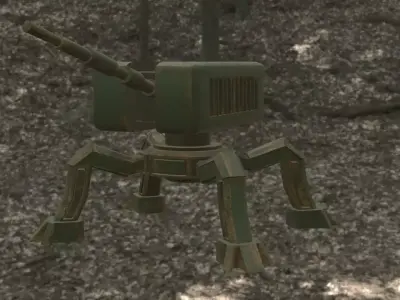War robot Low-poly 3D model