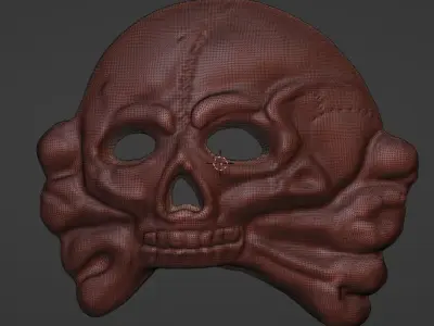 SS Jawless Skull 3D model 3D model