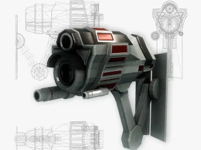 Security camera 01 sci-fi low poly Low-poly 3D model