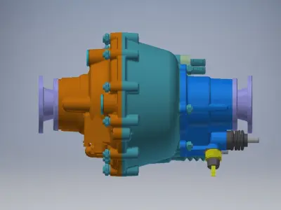 Vehicle transfer case assembly 3D model