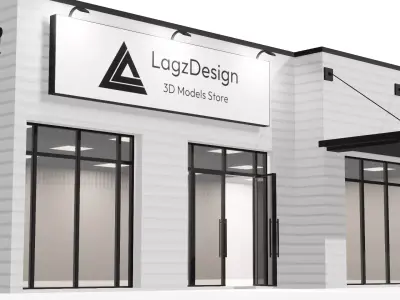 Shop Building Low-poly 3D model