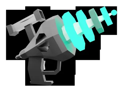 3d Futuristic Sci-Fi Assault Pistol low-poly icon 3D model
