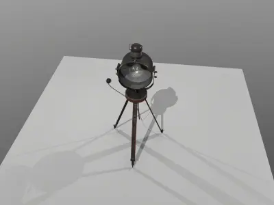 Antique Industrial Spotlight Low-poly 3D model