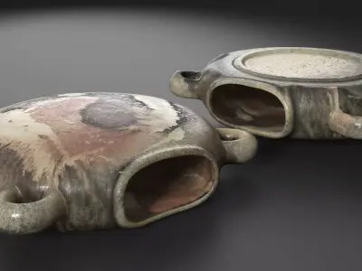 Antique Clay Vase - Ancient Ceramic Amphora Low-poly 3D model