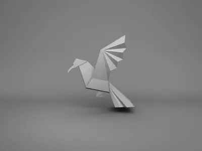Origamic brid Low-poly 3D model