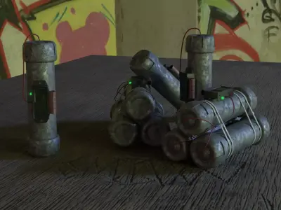 Low poly Home-made bomb Low-poly 3D model