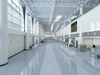 Airport Terminal Interior 02 3D model