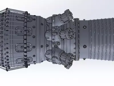 Jet Engine 3D Model  STEP STL SOLIDWORKS Format  Assembly Ready 3D model