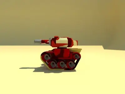 Lowpoly tank lego Free low-poly 3D model