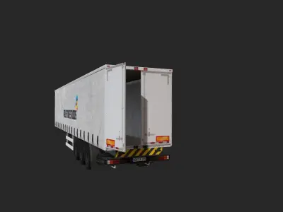 Truck Trailer Low-poly 3D model from CGTrader