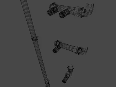 Pneumatic Pipes - PBR  Low-poly 3D model