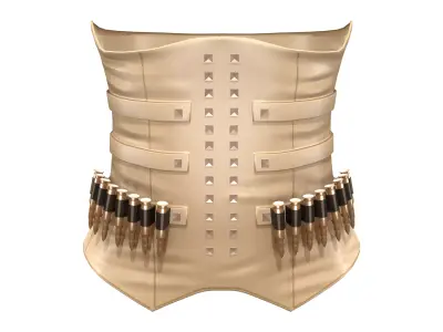 Female Military Vest With Front Stud And Bullet Details Low-poly 3D model