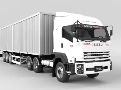 ISUZU DECA-GXZ360 add Container Low-poly 3D model
