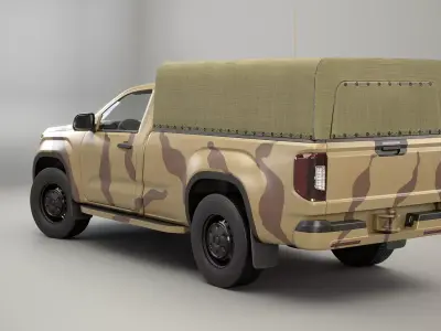 Generic Military Tactical Pickup Desert Camo Low-poly 3D model
