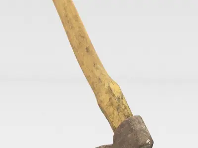 Hatchet High Poly axe with wooden handle 3D model purchase