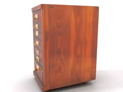 Vintage Wood Cabinet model pack Low-poly 3D model