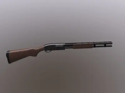 Shotgun W-870 Low-poly 3D model